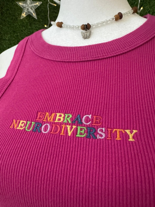 Embrace Neurodiversity Magenta Tank M