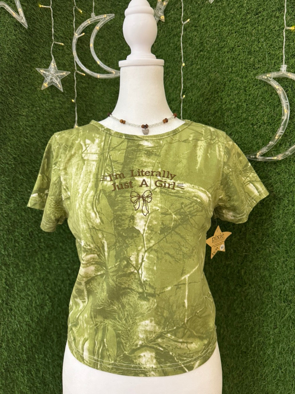 Just A Girl Camo Baby Tee M