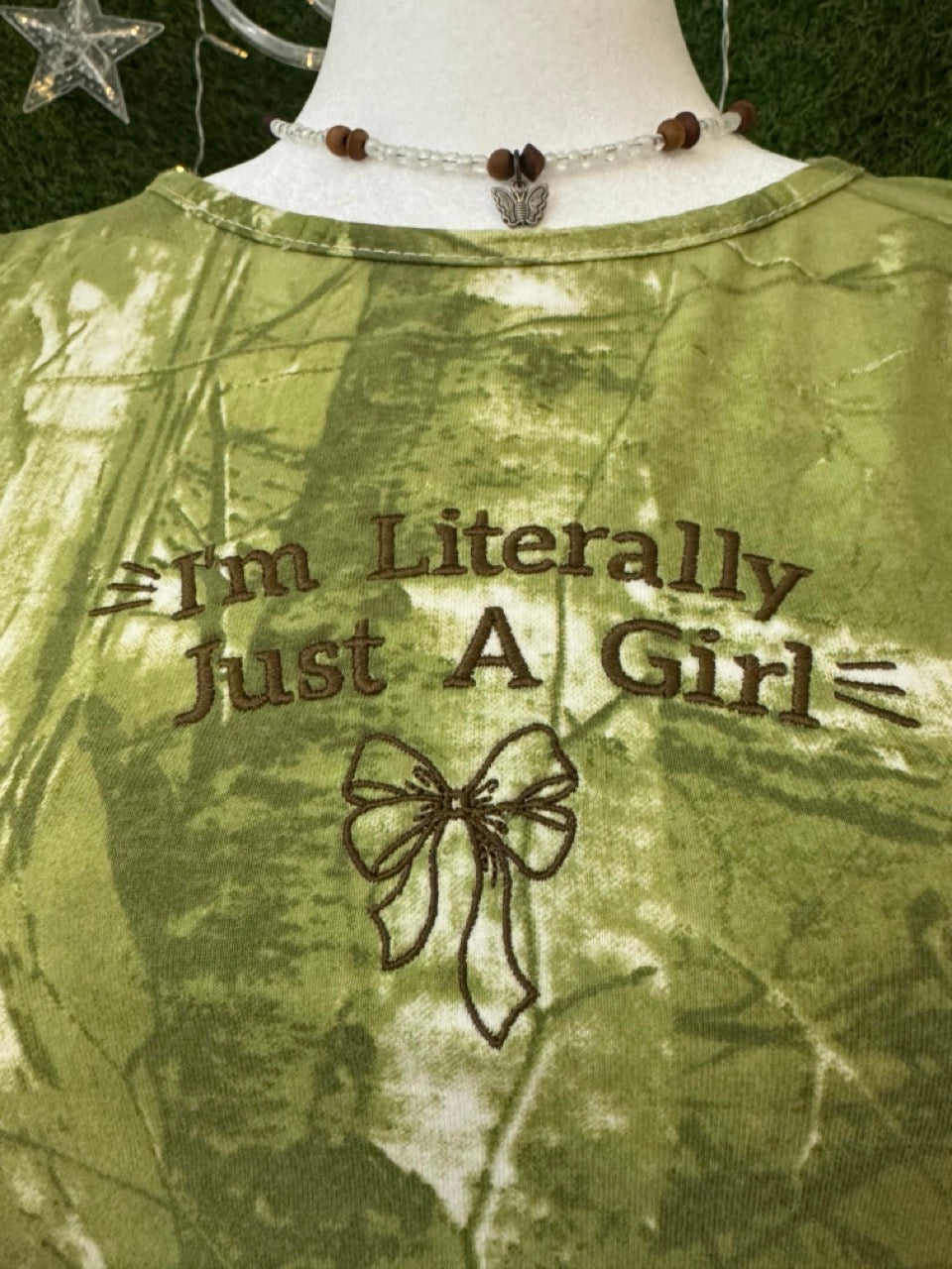 Just A Girl Camo Baby Tee M