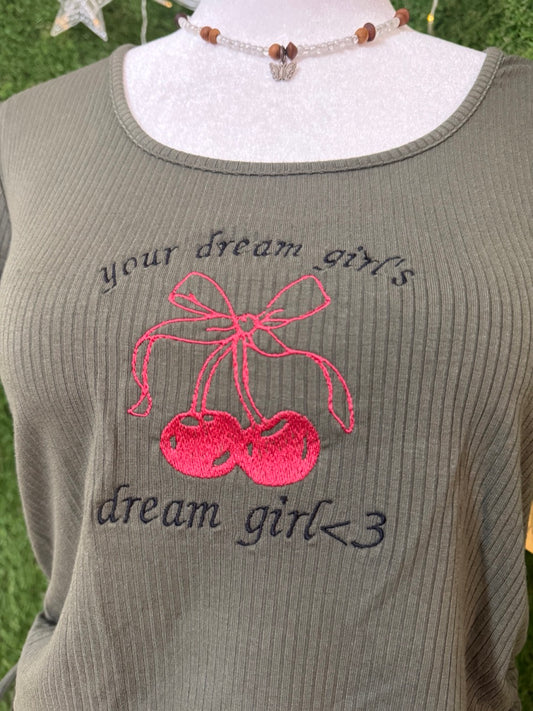 Dream Girl's Dream Girl Cinched Side Baby Tee L