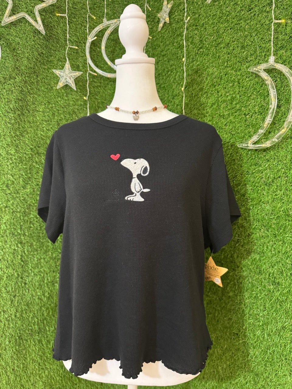 Snoopy Black Thermal Baby Tee 2XL