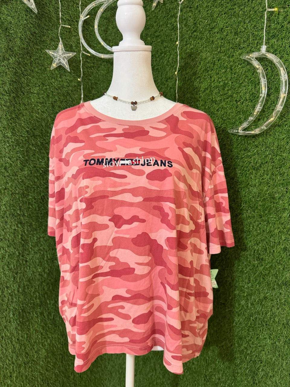 Slow Fashion Pink Camo Cropped Tee 2XL
