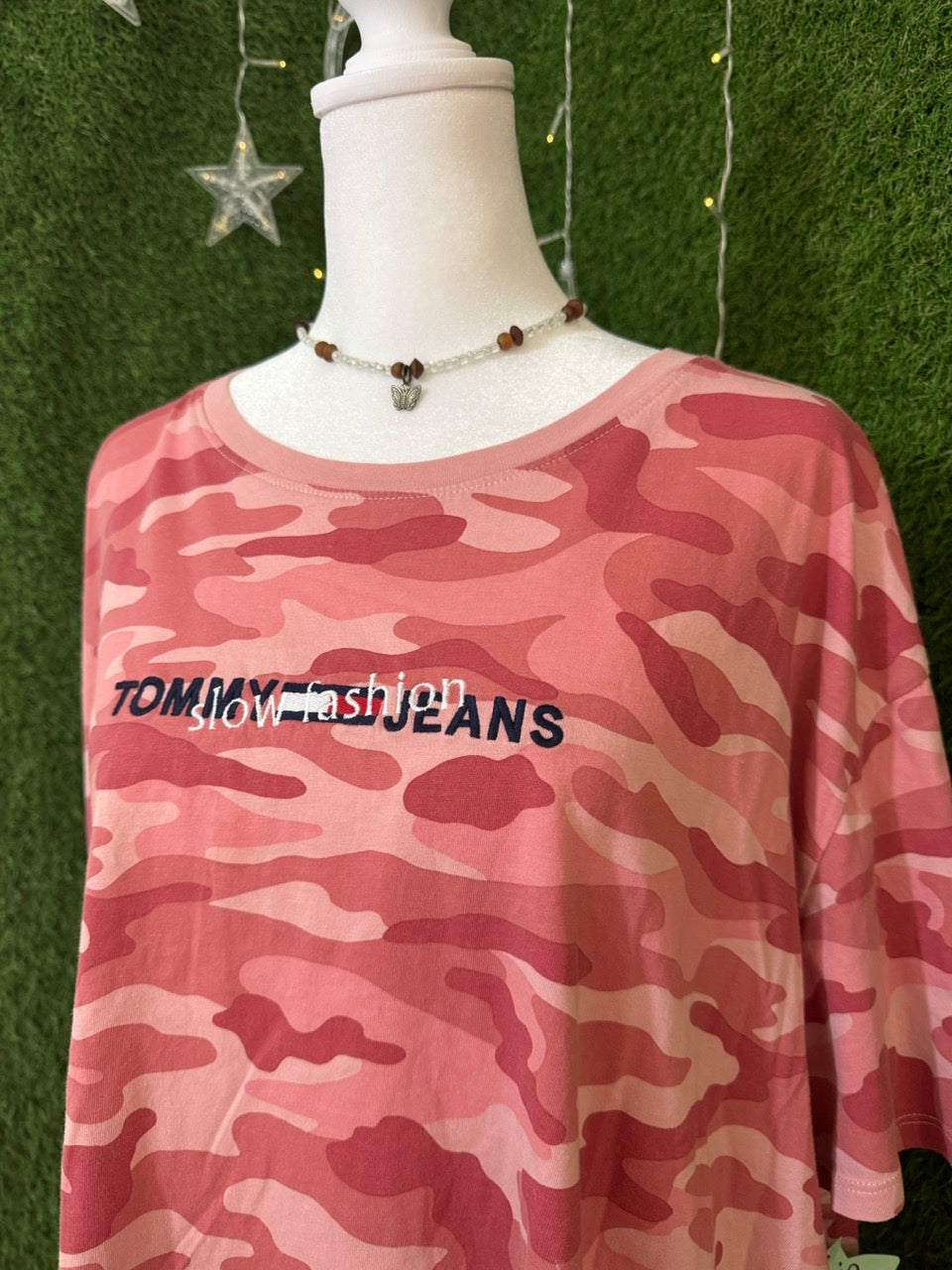 Slow Fashion Pink Camo Cropped Tee 2XL