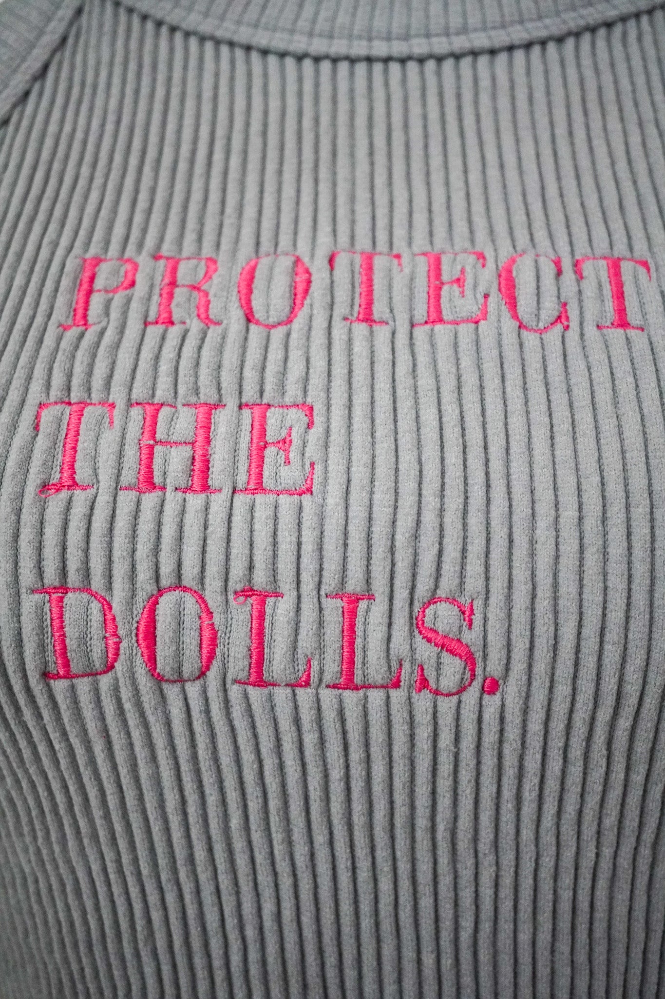 Protect the Dolls Grey Ribbed Halter Top M