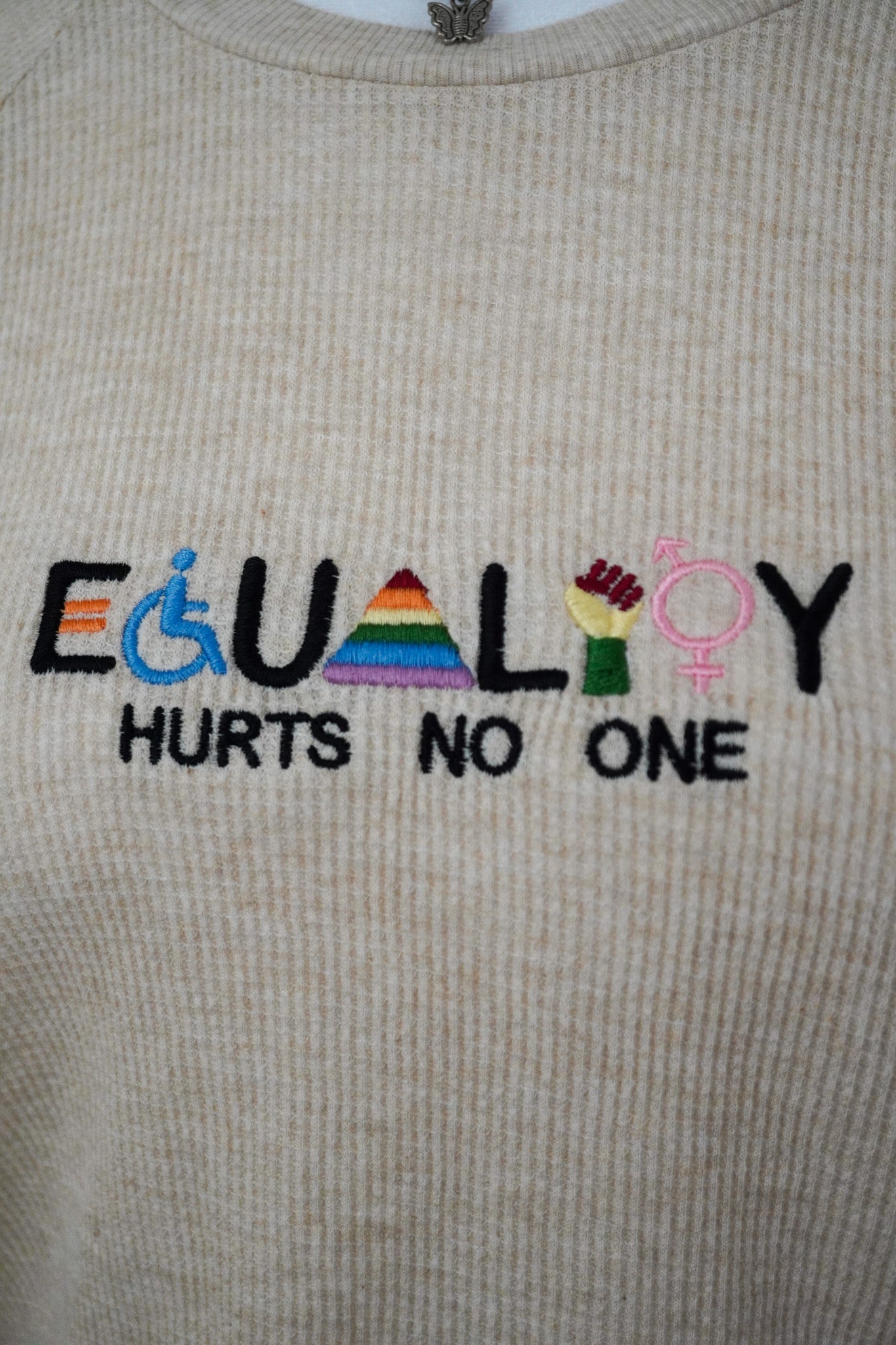 Equality Hurts No One Thermal Cropped Long Sleeve M