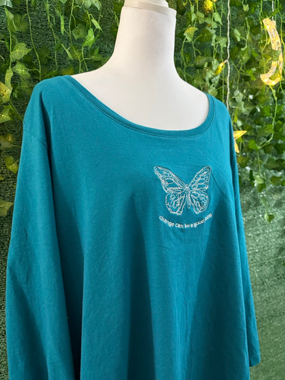 Change Can Be A Good Thing Teal 3/4 Sleeve Tee 3XL