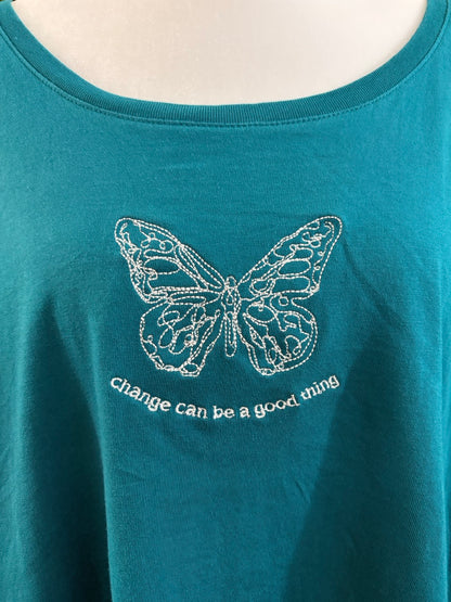 Change Can Be A Good Thing Teal 3/4 Sleeve Tee 3XL
