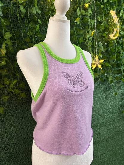 Change Can Be A Good Thing Purple and Green Tank L