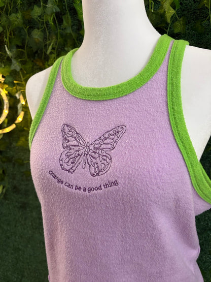 Change Can Be A Good Thing Purple and Green Tank L
