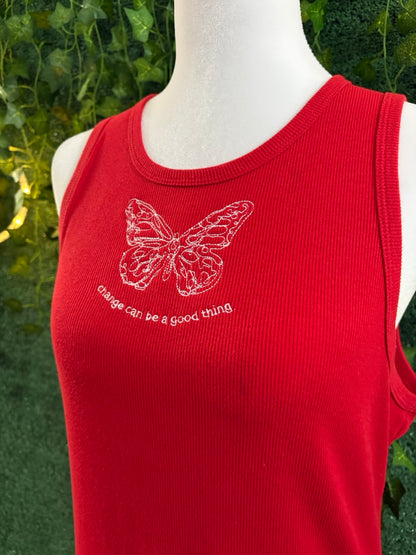 Change Can Be A Good Thing Red Tank XL