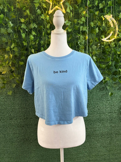 Be Kind Blue Cropped Tee M