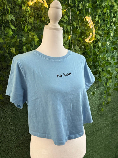 Be Kind Blue Cropped Tee M