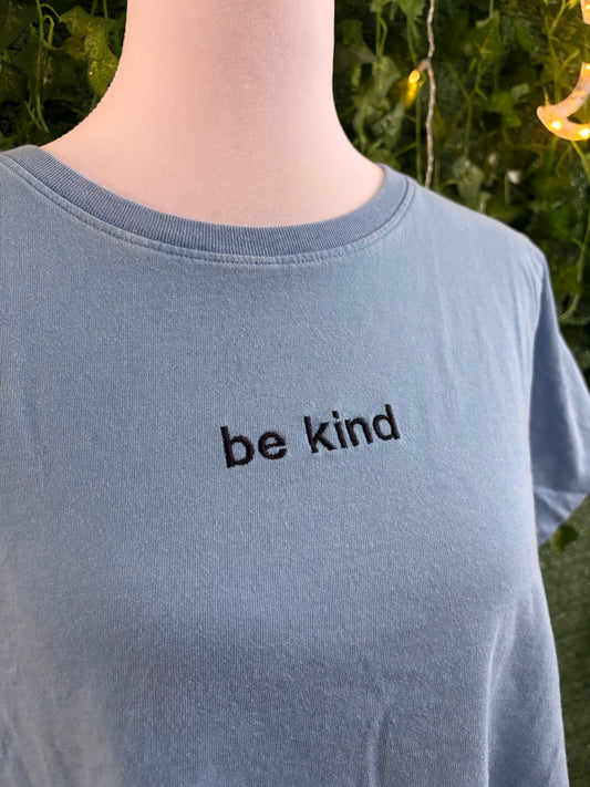 Be Kind Blue Cropped Tee M