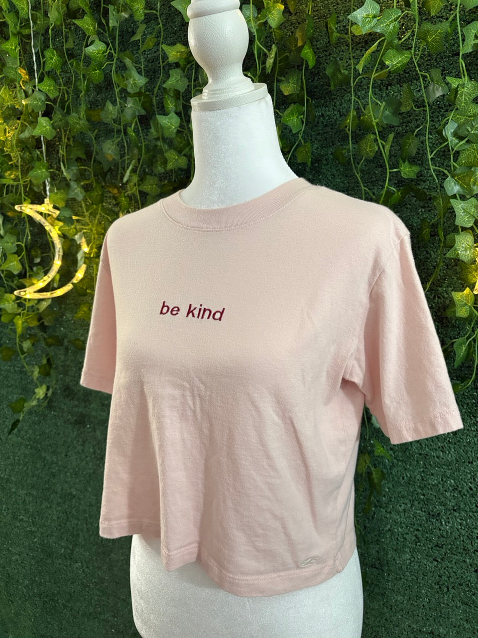 Be Kind Pink Cropped Tee XS