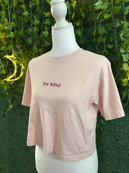 Be Kind Pink Cropped Tee XS