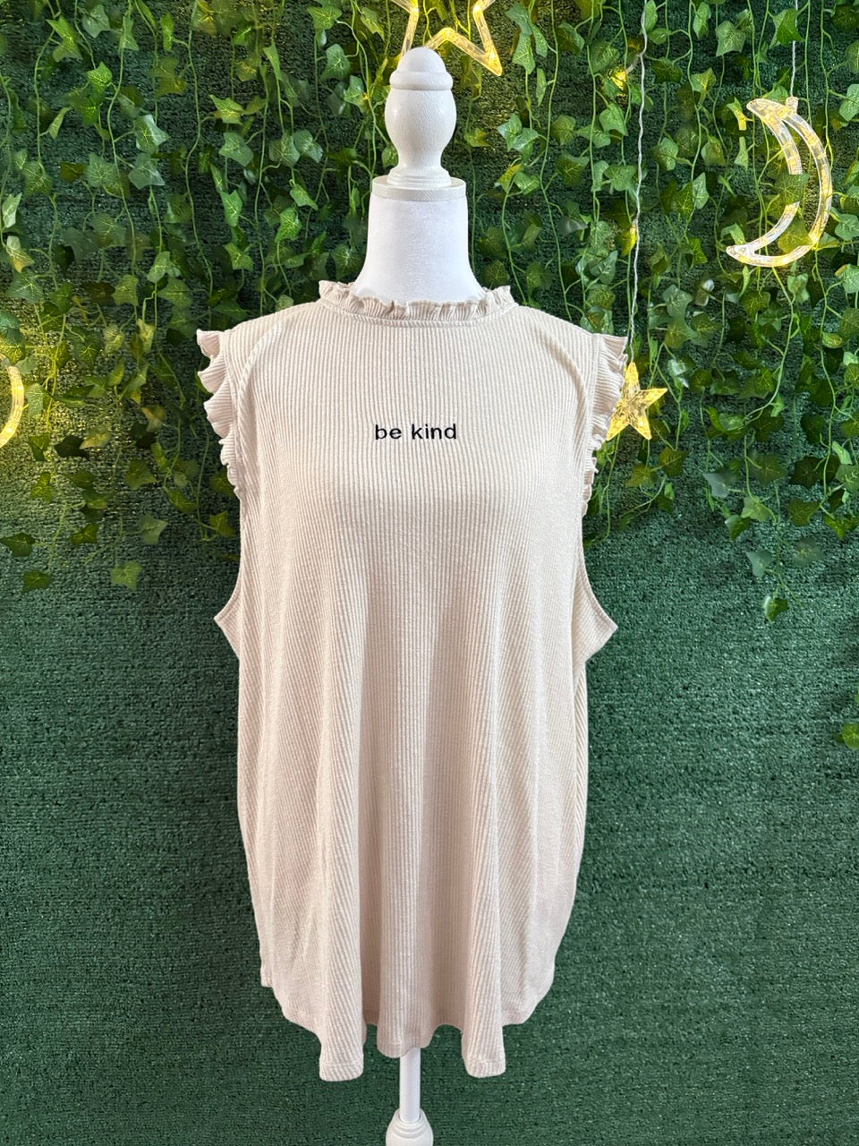 Be Kind Ribbed High Neck Tank 3XL