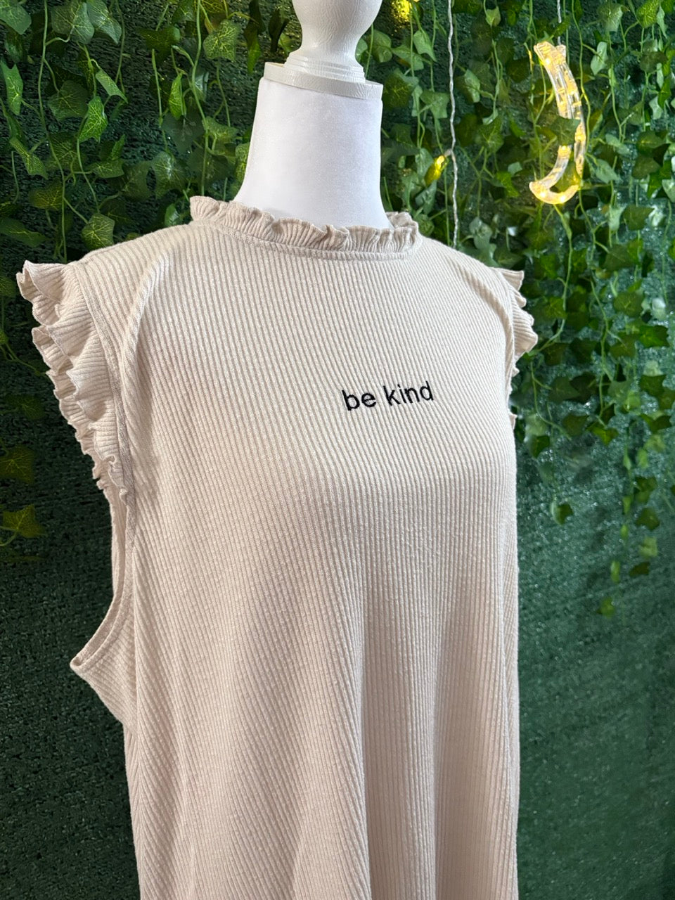 Be Kind Ribbed High Neck Tank 3XL
