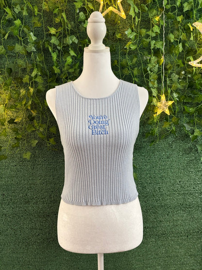 You're Doing Great Blue Cropped Tank M