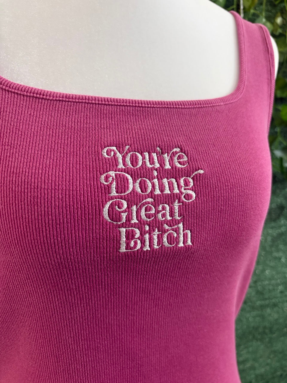 You're Doing Great Pink Cropped Tank L