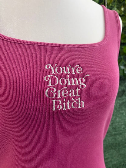 You're Doing Great Pink Cropped Tank L