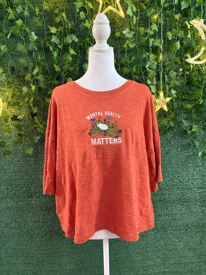 Mental Health Matters Orange Cropped Tee XL