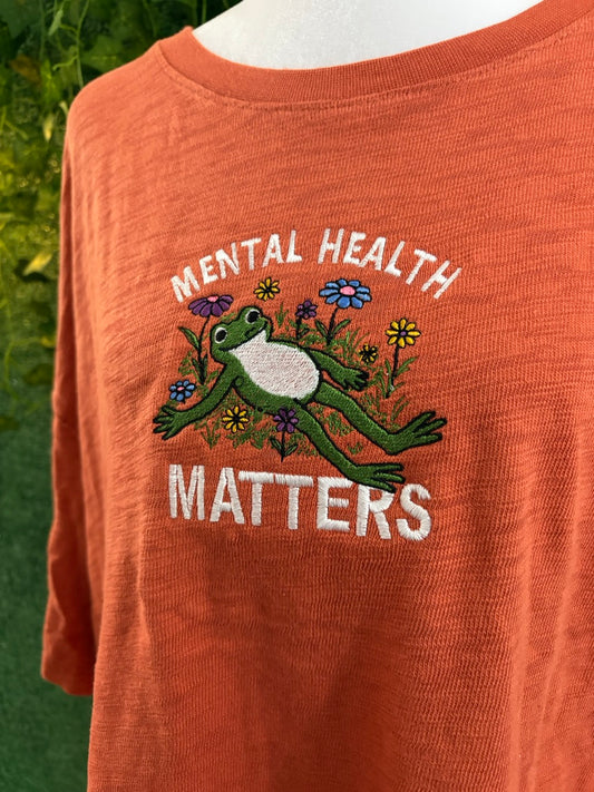 Mental Health Matters Orange Cropped Tee XL