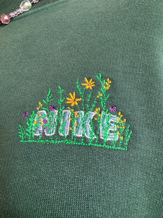 Nike Floral Cover Up Green Crewneck Sweatshirt XL