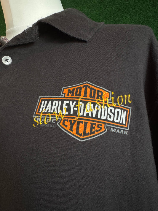 Slow Fashion Harley Davidson Polo T-Shirt XL