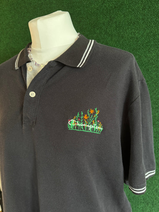 Champion Black Polo Floral Cover Up 2XL