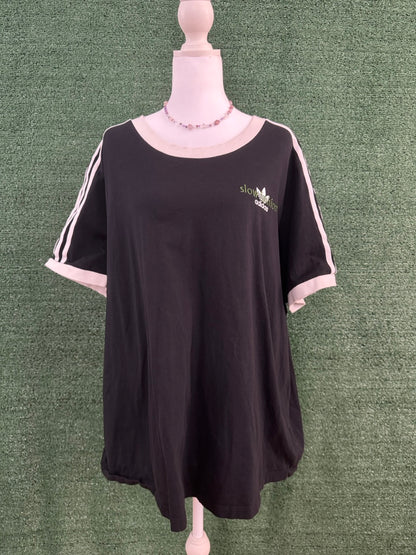 Slow Fashion Black Sporty Tee 4XL