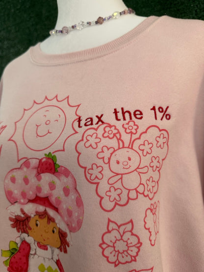 Tax the 1% Pink Crewneck Sweatshirt XL