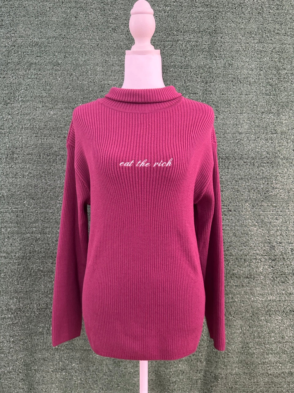 Eat the Rich Maroon Stretch Fit Turtleneck Long Sleeve 3XL