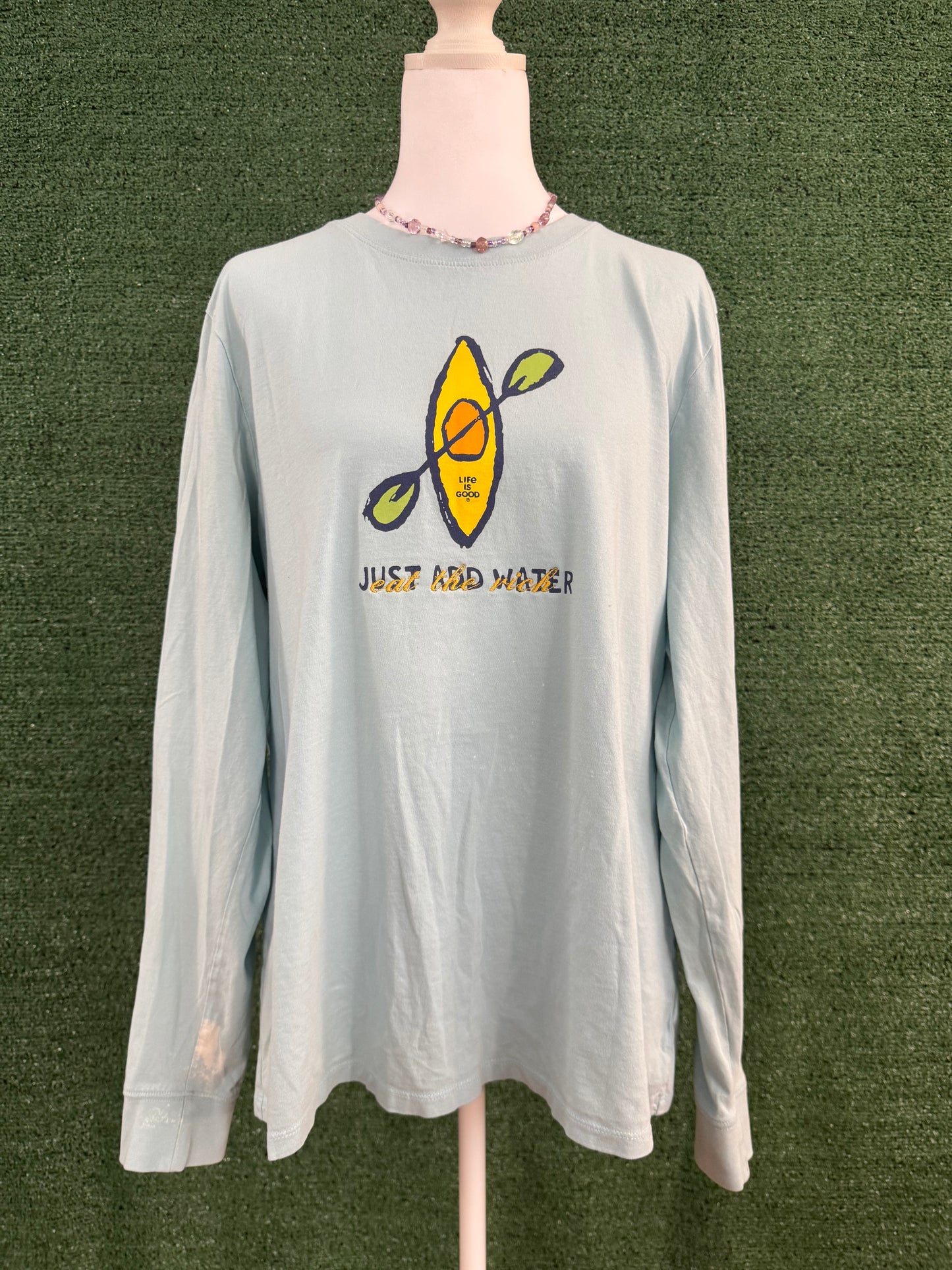 Eat The Rich Blue Long Sleeve 2XL