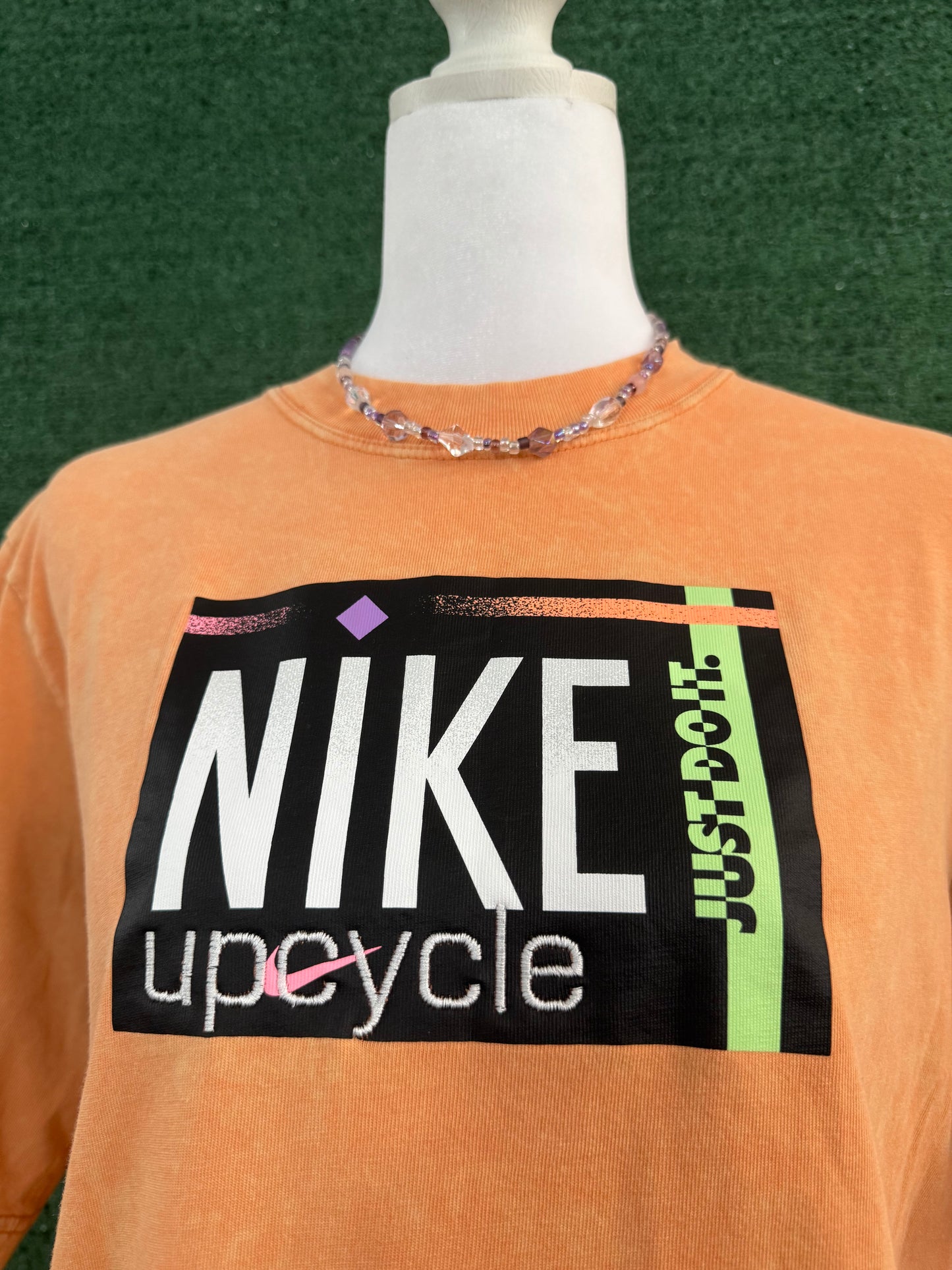 Nike Upcycle Orange Jersey Cropped Tee XS