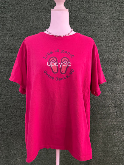 Upcycle Life is Good Pink Tee XL