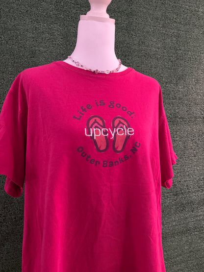 Upcycle Life is Good Pink Tee XL