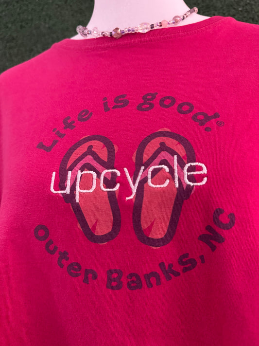 Upcycle Life is Good Pink Tee XL