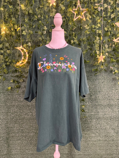 Spring Flowers Cover-up Green Tee 2XL