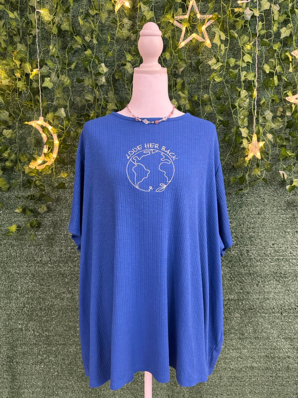 Love Her Back Blue Tee 3XL