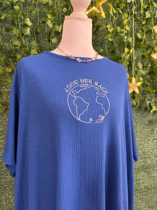 Love Her Back Blue Tee 3XL