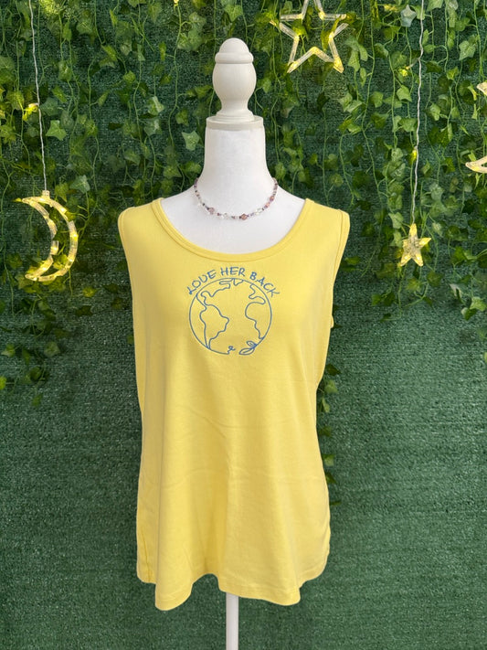 Love Her Back Yellow Tank 2XL