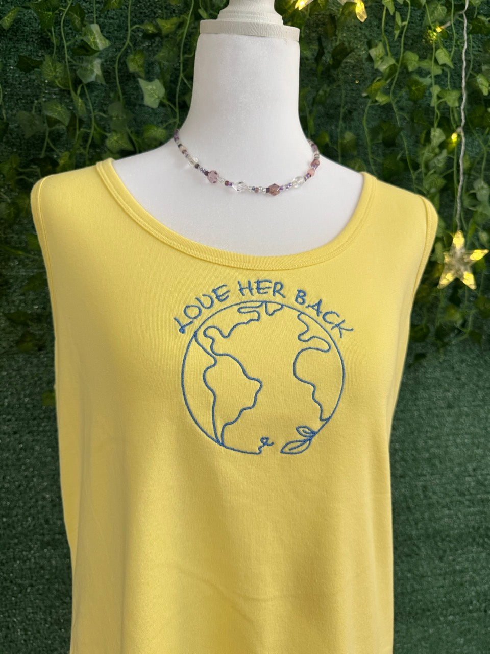 Love Her Back Yellow Tank 2XL