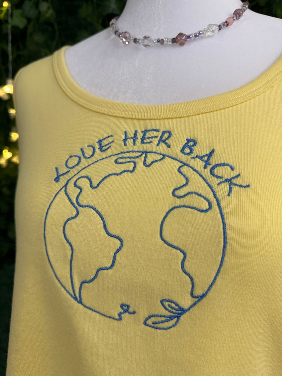 Love Her Back Yellow Tank 2XL
