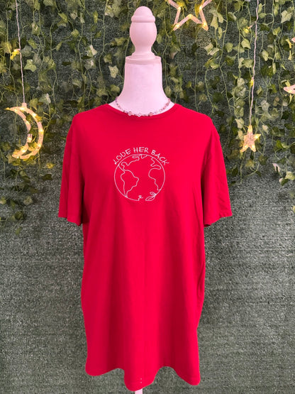 Love Her Back Red Tee L