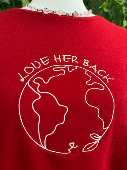 Love Her Back Red Tee L