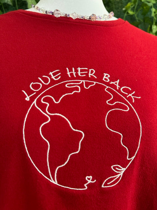 Love Her Back Red Tee L