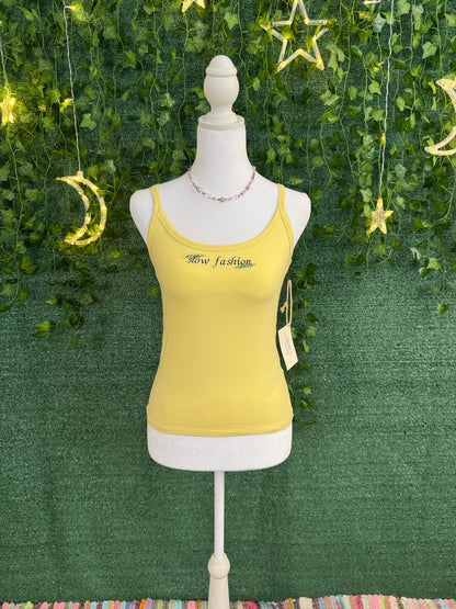 Slow Fashion Yellow Tank Top M