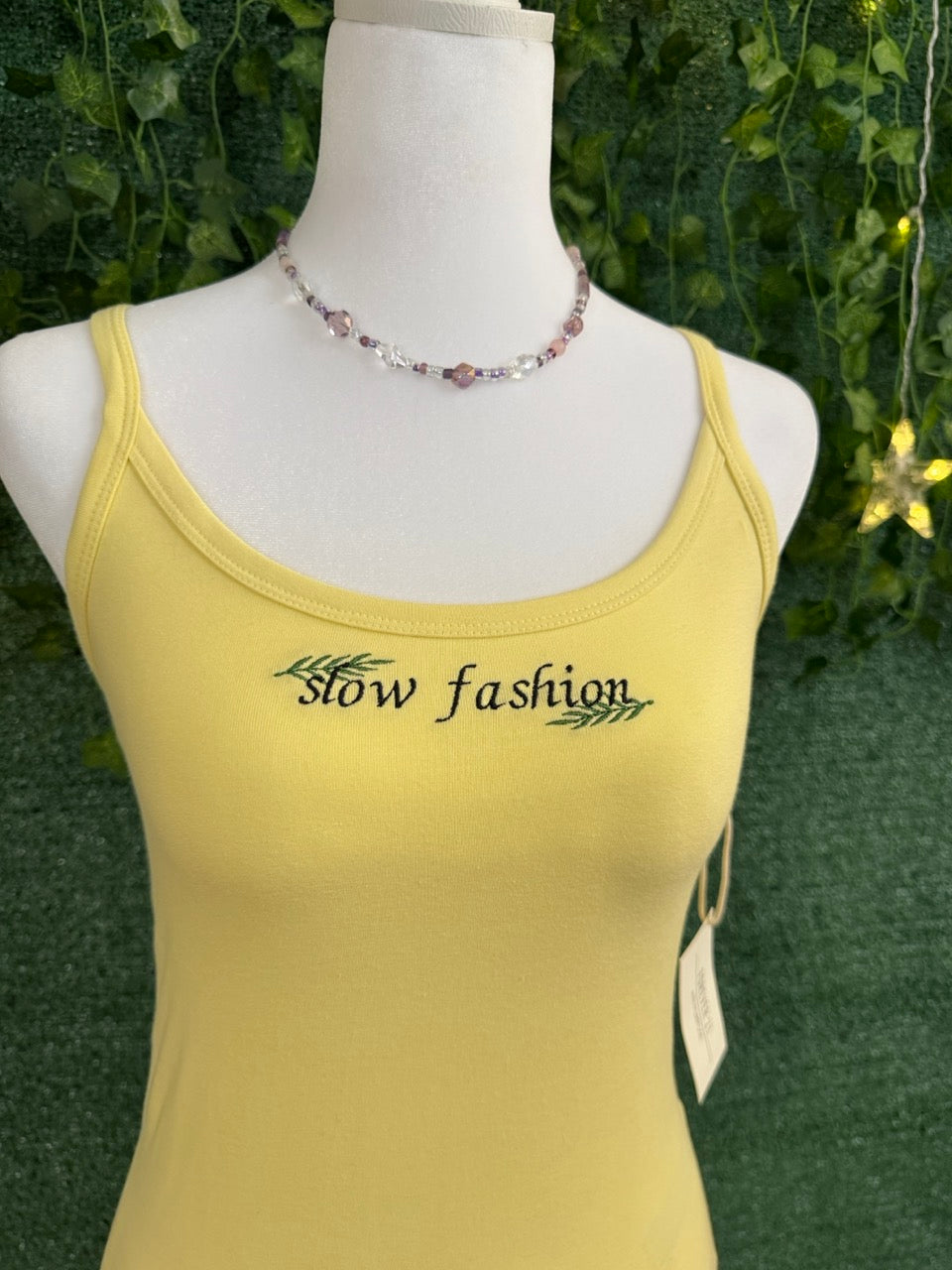 Slow Fashion Yellow Tank Top M