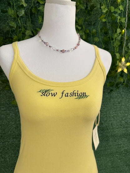 Slow Fashion Yellow Tank Top M