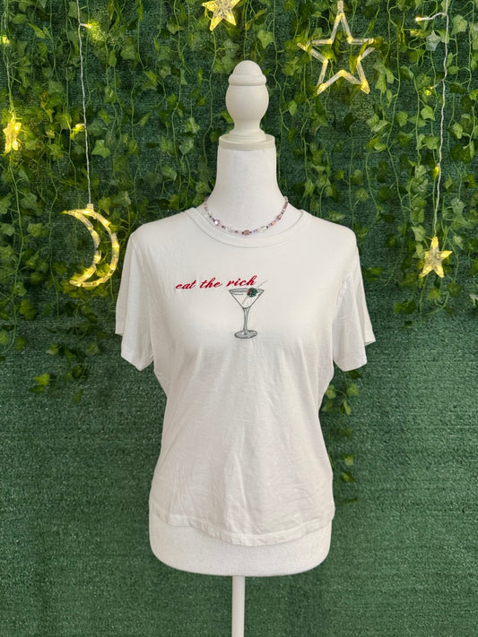 Eat the Rich White Tee S